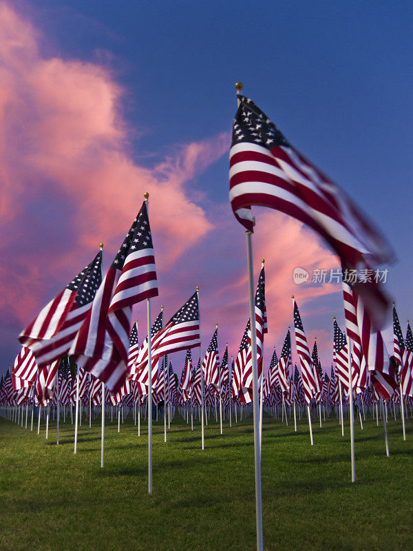 美国国旗在9月11日- 9月11日